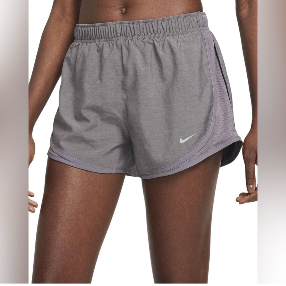 Nike Women's Dri-FIT Tempo Mid-Rise Brief-Lined Running Shorts Grey Size Large